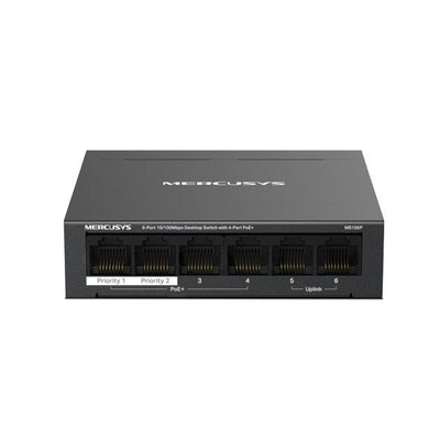 Mercusys Switch PoE + No Gestionable MS106P 6P 6x RJ45 100Mbps PoE + 40W 250M — image 1