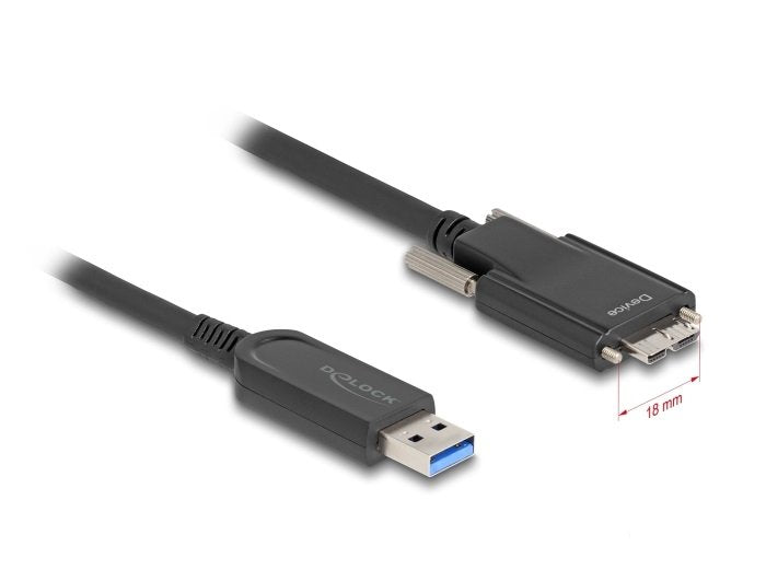 Delock 83211 Cable Óptico Activo USB 10Gbps-a Male USB 10Gbps Type Micro-b Male With Screws 5M