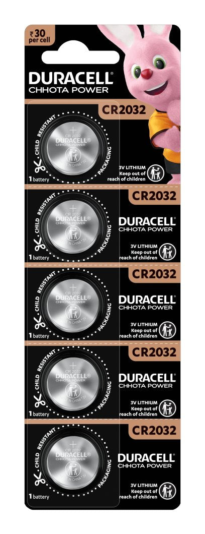 Duracell Battery Button Litio CR2016 3V Pack 4 BLISTER-5 Batteries