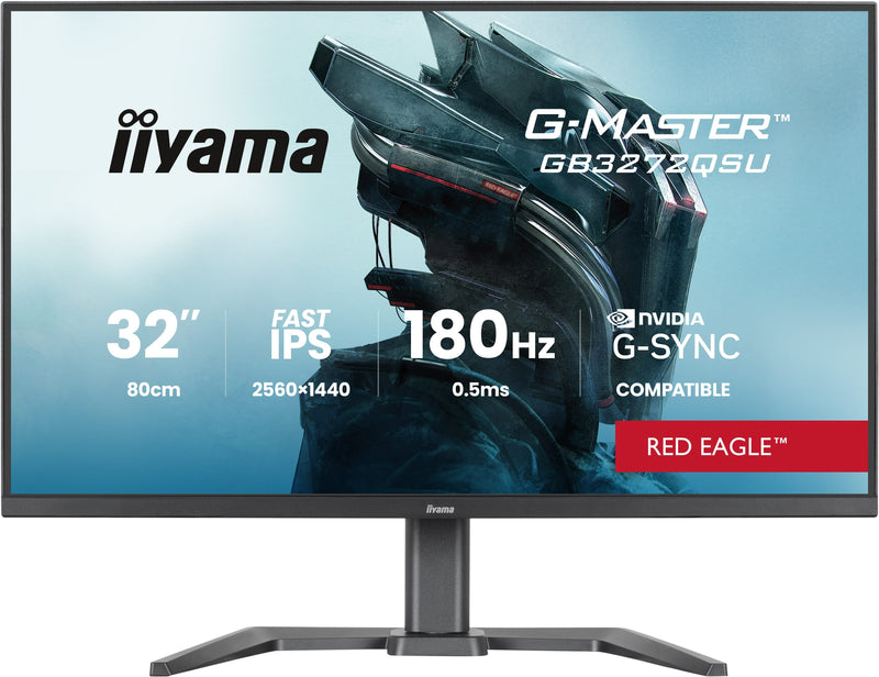 Iiyama G-master GB3272QSU-B1 Network Eagle, Monitor Gaming 80CM (31,5 Pulgadas), Negro Mate Qhd, Ips, Hdmi, D