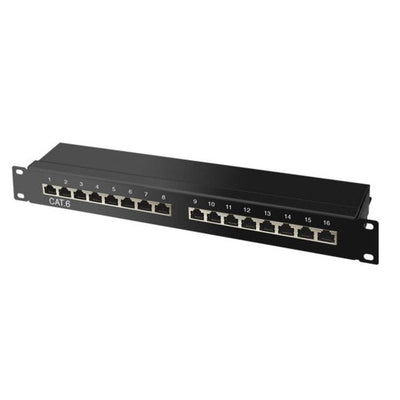 S-impuls 19-RJ45-PATCHPANEL 1HE, 16-PORT, CAT.6 STP, Sw — image 1