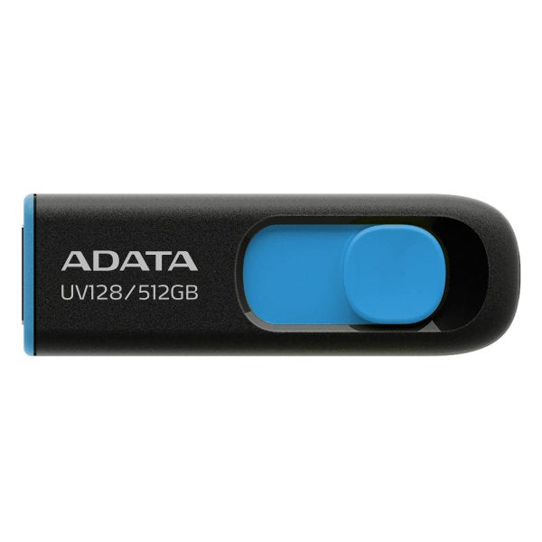 ADATA USB Flash Drive UV128 512GB, USB Black/Blue USB-A 3.2 Gen 1
