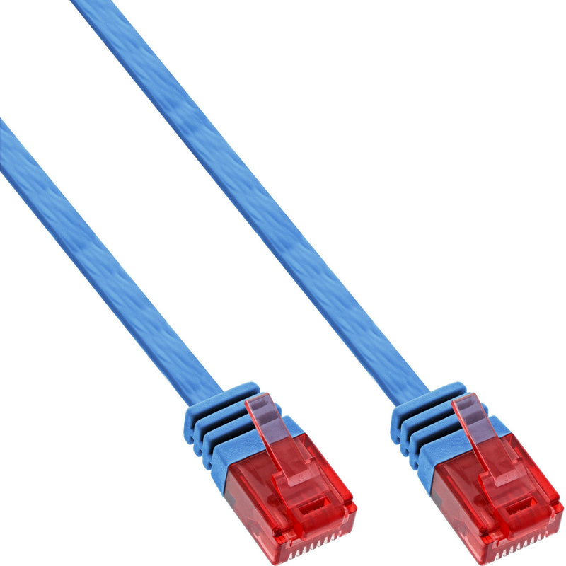Inline Flat Ultraslim Network Cable U/UTP CAT.6 Gigabit Ready Blue 7M