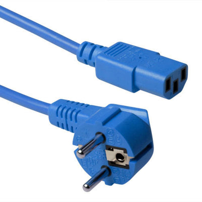 Powercord Mains Connector Schuko Cee 7 Male (angled) - C13 IEC 60320 Blue 5M — image 1