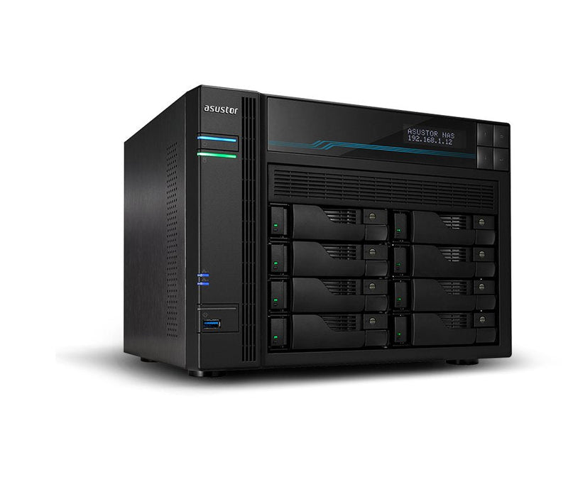 Asustor Server NAS AS6508T 8 Bahias Atom C3538 Quad Core Denverton 2.1GHZ 8GB 2X2.5GBE 2X10GBE RAID 0,1 Jbod S