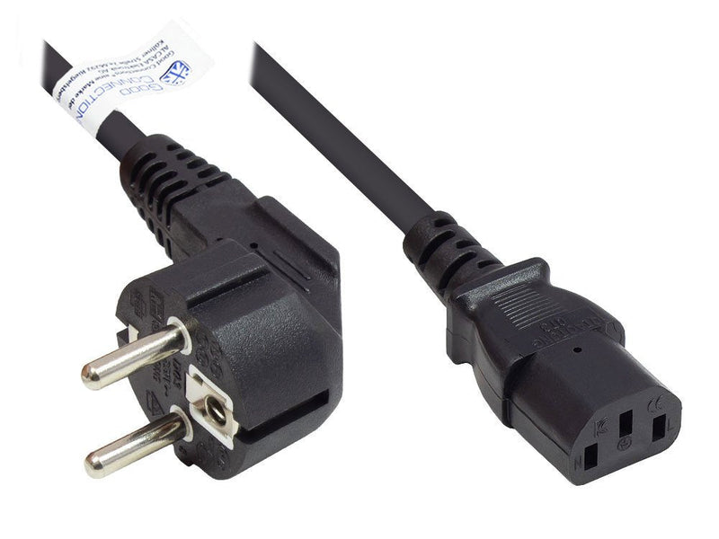Good Connections Contact Protección-conector Male Angulado.- C13 Black 5M