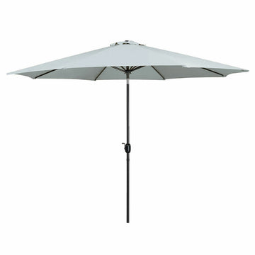 Marbueno Umbrella Steel 8 Ribs D270 Cm Polyester White Garden, Pool, Terrace 10484