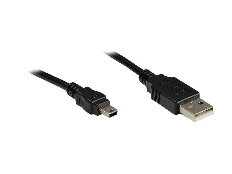 Cable Alcasa USB a - USB Mini B, M - M, 3M USB 2.0 Mini-usb B Black Metallic