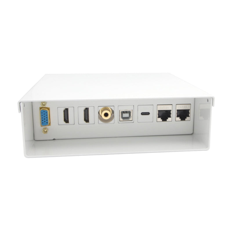 Aisens Box Of Conexiones VGA, Jack 3.5, 2X Hdm, 1x Usb-, 1x Usb-b, 2x RJ45 CAT.6A STP - White