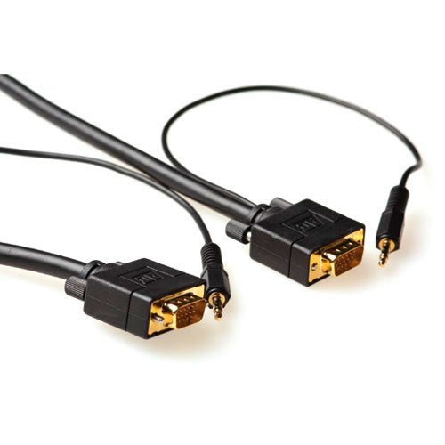 5 Metre High Performance VGA + Audio Connection Cable Male-male