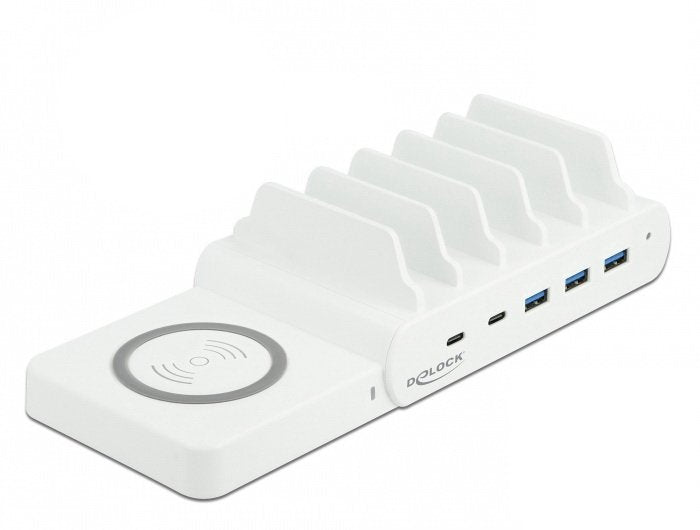 Delock 6 In 1 Estación Charging USB Wireless Charger 2 X USB-C Pd + 3 X USB