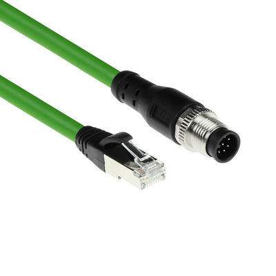 Industrial 10.00 Meters Sensor Cable M12A 8-PIN Male To RJ45 Male, Ultraflex Sf UTP Tpe Cable Shielded — image 1