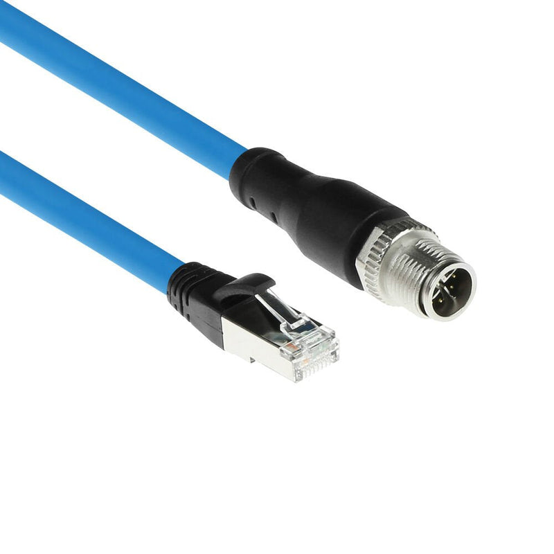 Industrial 10.00 Meters Sensor Cable M12X 8-PIN Male Chassis To RJ45, Superflex Sf UTP Tpe Cable Shielded