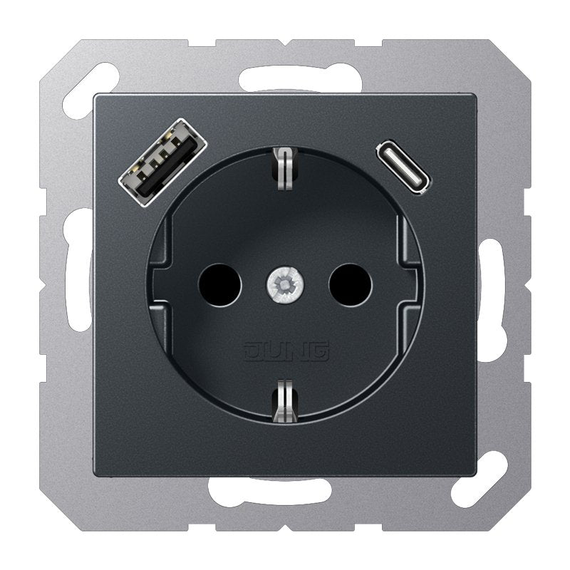 Jung A1520-15CAANM Socket Schuko M.usb Type AC