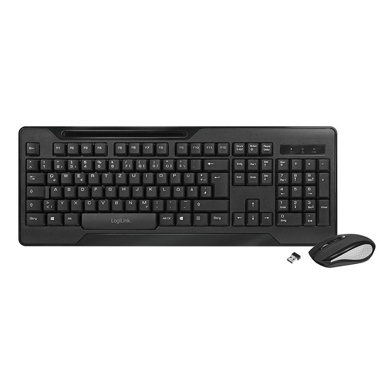 Logilink German Keyboard And Wireless Mouse Wl Black 1000DPI Combo