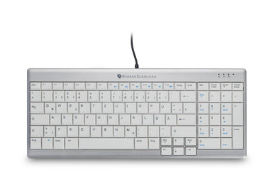 Keyboard Suizo Bakkerelkhuizen Ultraboard 960 Standard Compact USB Qwertz Silver White — image 1