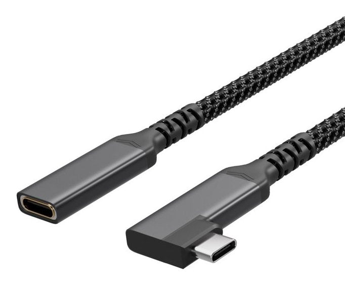 USB-C Verlängerungscable USB-C Hchse 3.2 90° Pd Textil 1,5M