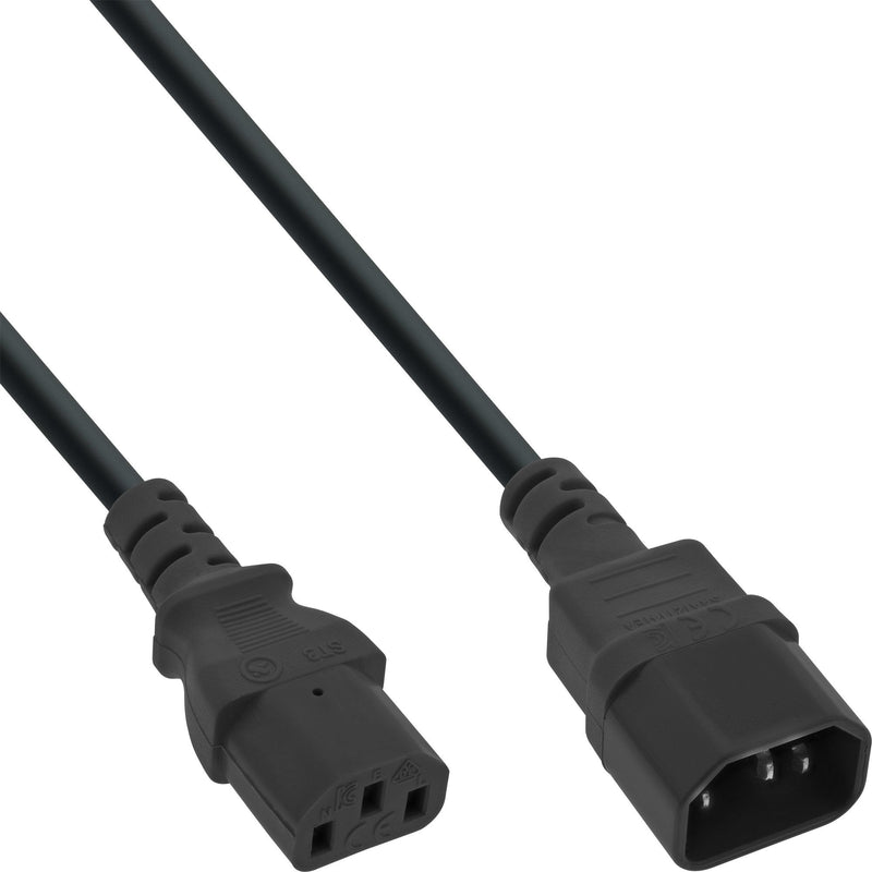 Inline Cable Power C13 a C14 3 Pines IEC Male a Female Black 10M