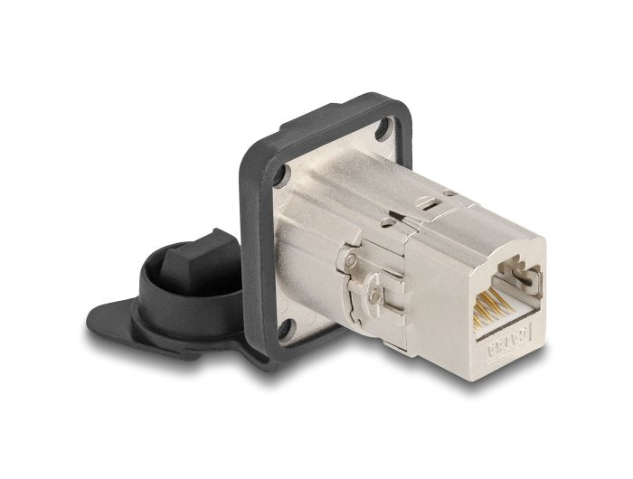 Delock 67061 Connector Recessed RJ45 Tipo-d CAT.6A STP Con Cover Protectora IP66 Resistente Polvo Y Agua