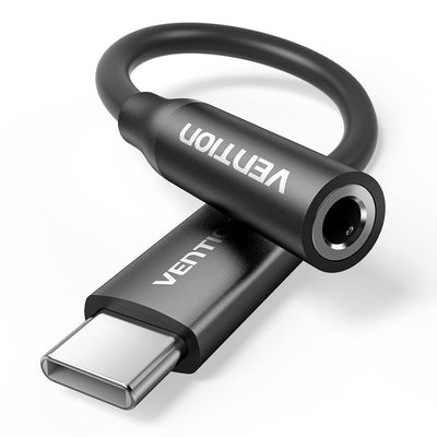 Vention Adapter Audio Biiba Jack 3.5 Female USB Type-c Male 10CM Black — image 1