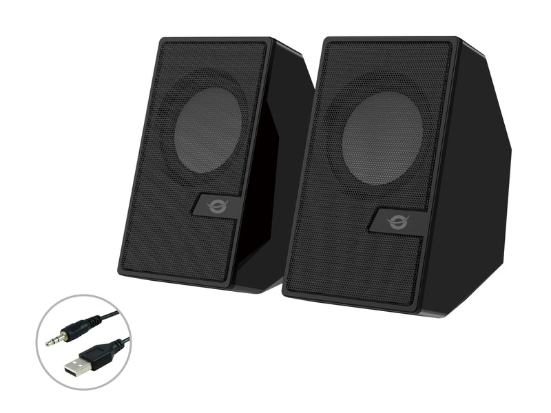 Conceptronic Speakers 2.0 BJORN02B 6W Colour Black Jack 3.5 And Bluetooth Power USB