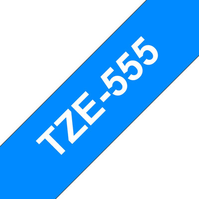 Brother TZE555 - White Sobre Blue - Roll (2,4CM X 8M) 1 Bobina(s) Type Laminated - P-touch PT-3600, D600, D800 — image 1