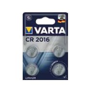 Varta Battery Button Lithium Coin CR2016, 3 Voltios, Battery 4 Pieces 6016101404