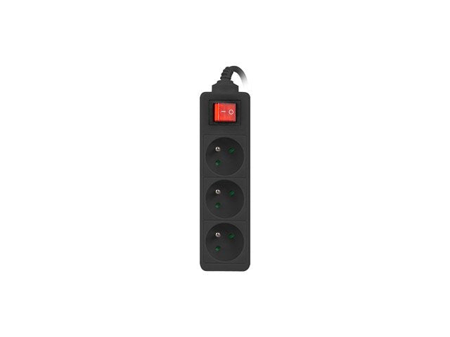 Lanberg PS1-03E-0300-BK Power Strip 3M Black 3X 230V Pl With Switch Automatic Cobre Complete