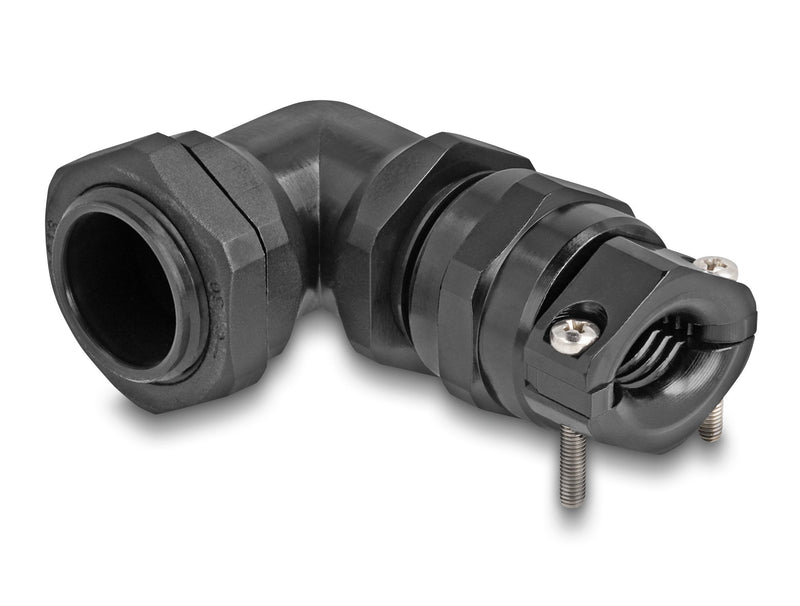 Delock 60597 Prensaestopas With Alivio Voltage And Protection Contra Flexión Ángulo 90 ° PG16 Black