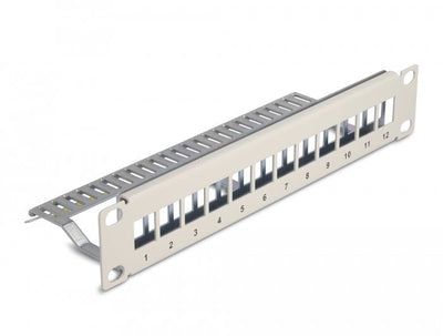 Delock 10? Keystone Patchpanel 12 Port With Entlastungsschiene 1 He Grey — image 1