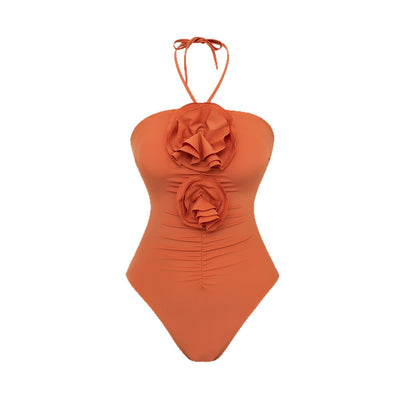 Sexy Lace-Up One-Piece Bikini 3D Womens Swimsuit