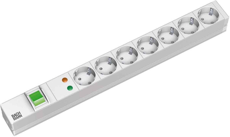 Bachmann Power Strip 19 Alu, 7 Sockets With Switch