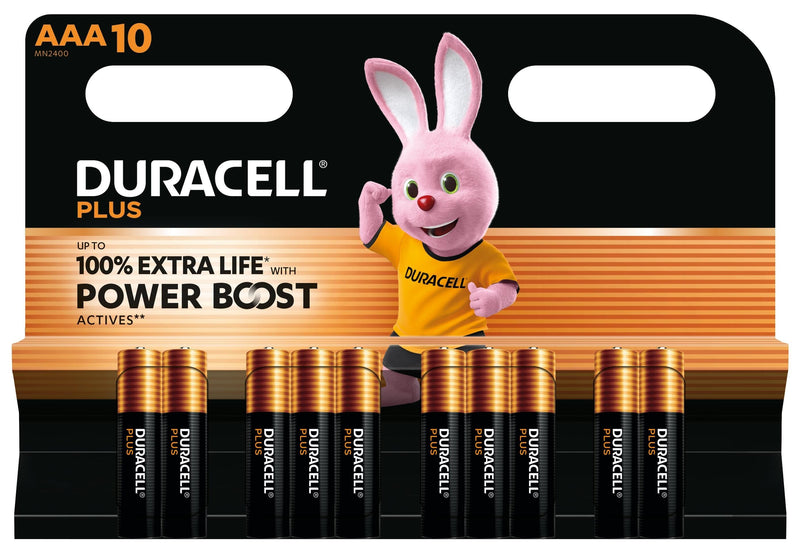 Duracell Pack 10 Batteries Aaa Plus Power Boost DPBLR3B10 1.5V Alcalinas