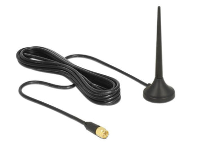 Delock 12416 Antenna LTE / Gsm / Umts Male Sma 3 dBi Omnidirectional Fixed With Base Magnética And Cable Conne — image 1