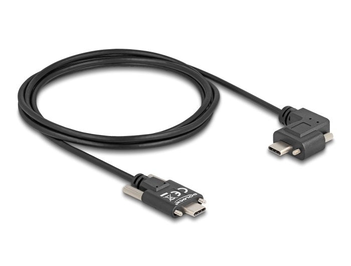 Delock 80957 USB Cable 2.0 USB Type-c™ Male With Screws a USB Type-c™ Male With Screws Acodado a Izquierda / D