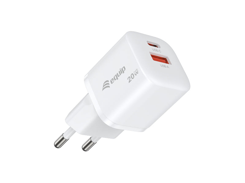 Equip Charger 2PORT USB-C PD 3.0/USB-A GaN 20W Üss Ws