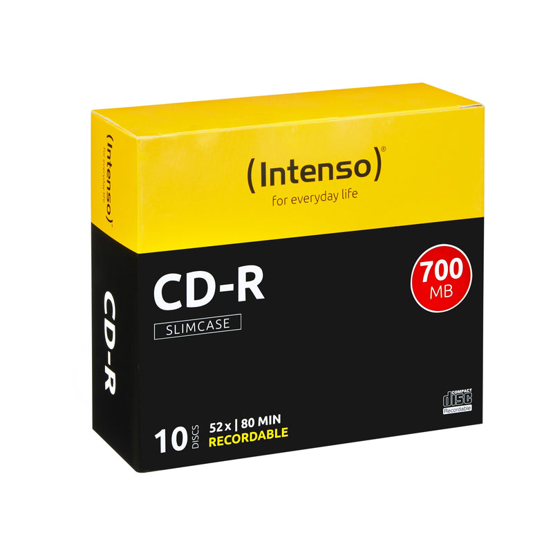 Intenso Cd-r 700MB/80 Min, 52X Slim Cslim Case 10
