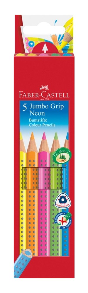 Faber Castell Pencils Colours Jumbo Grip Case 5 C/Surtidos Neón — image 1