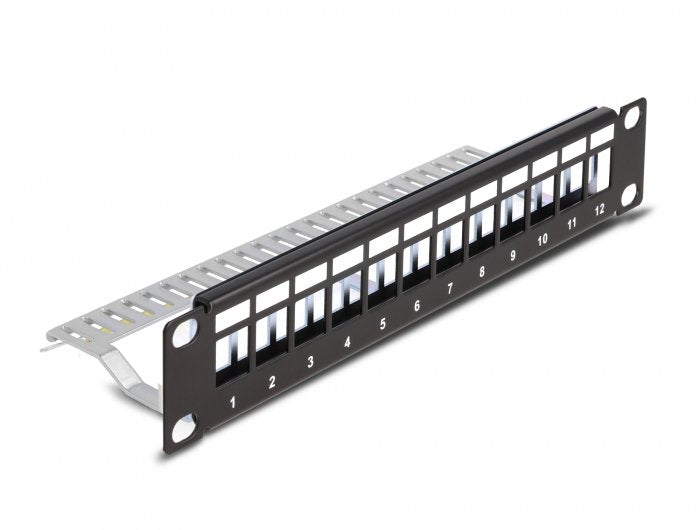Delock Panel Connection Keystone 10 12 Ports With Alivio Voltage 1U Black
