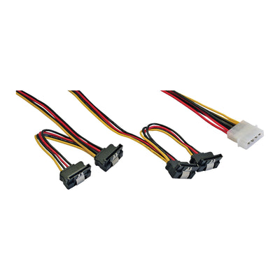 Inline Cable And Power Internal 1X Molex a 4X SATA Ángulo With Pestillos 40 + 55CM — image 1