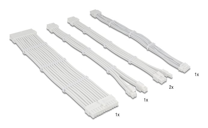 Delock PSU Cable Extensión Set 30CM 5-TEILIG Sleeved With Kabelkämmen