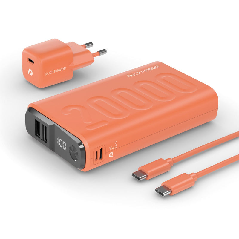 Realpower Battery External PB-20000 Power Pack Orange