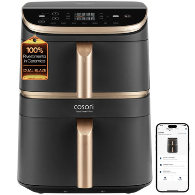 Cosori Turbo Tower Pro Smart Sencillo 10,8 L Independiente 2630W Fryer Air Caliente Black Oro — image 1