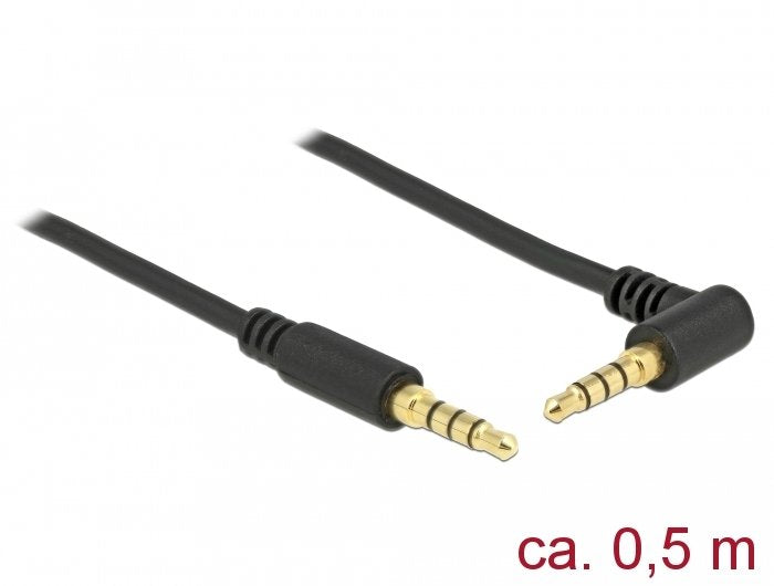 Delock 85607 Cable Audio 3.5MM 4PIN-ST St 0,50M Acodado Black