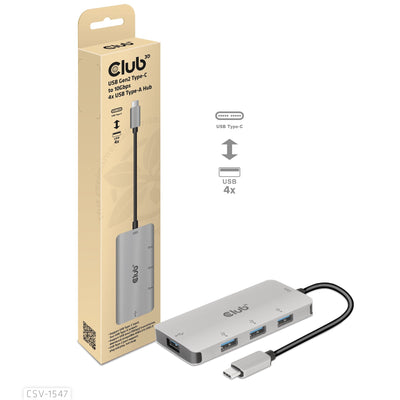 CLUB3D USB Hub USB 3.1 Typ C 4x USB 3.1 Typ a 10Gbps Retail — image 1