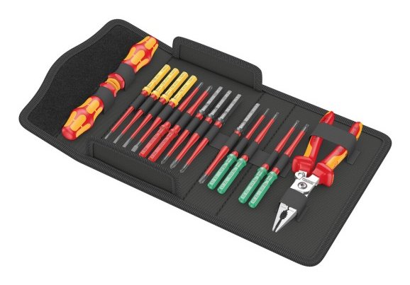 Wera Kraftform Kompakt Vde 17 Extra Slim 1 Buscador Her Ientas, 17 Piezas Destornillador Rojo/Amarillo Incl. 2 Mango
