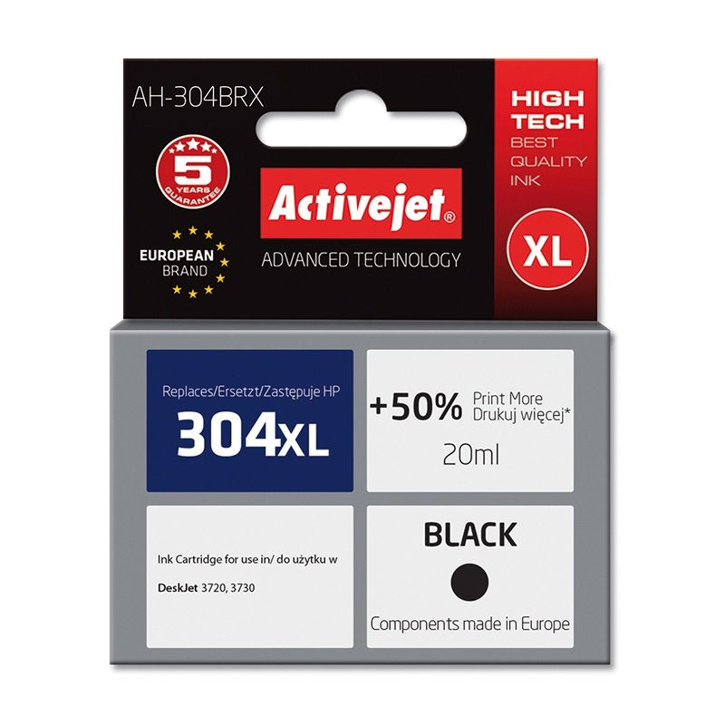Activejet Ink Ah-304BRX (reemplazo HP 304XL N9K08AE - Premium - 20ML - Black
