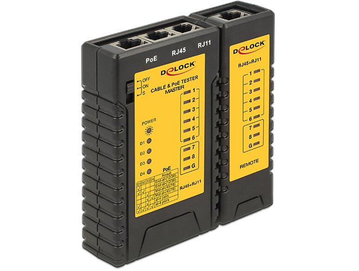 Delock 86107 Comprobador Cables RJ45 / RJ12 / PoE
