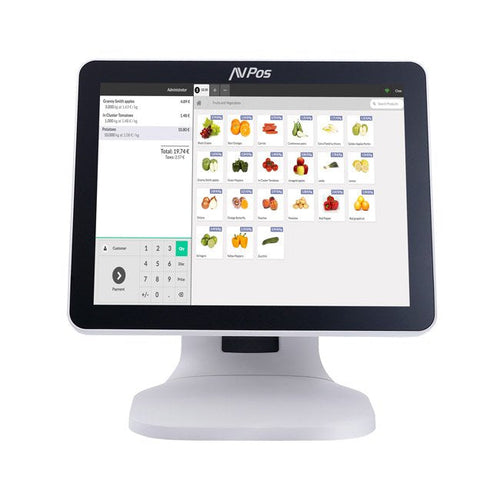 Avpos Tpv K5000 Aluminium 15 Touchscreen White - I7 - 8GB Memory - SSD 128GB - VGA And HDMI - White — image 1