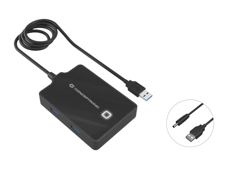 Conceptronic USB Hub 4 Ports 3.0 - 4X3 Power Supply Sw